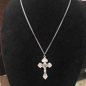 Beautiful Crucifix and Vintage Necklace size 20” in length.